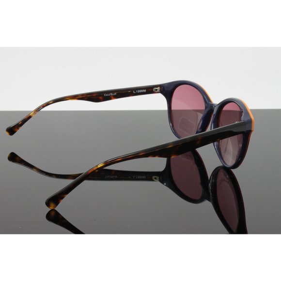 Cole Haan Sunglasses Women\'s Round CH624 ORA Orange Fade Tortoise 49mm NEW!